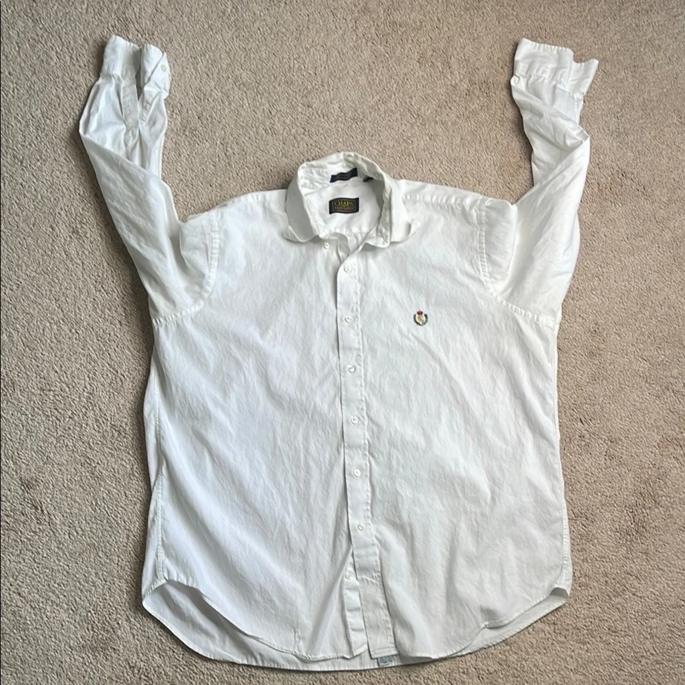 Chaps White Casual Button Down Shirt with Pointed Collar - Picture 6 of 8
